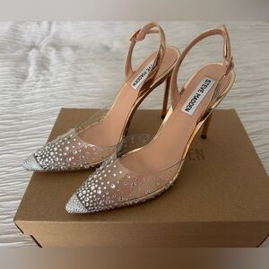 Steve Madden Clear with Christals heels 7.5